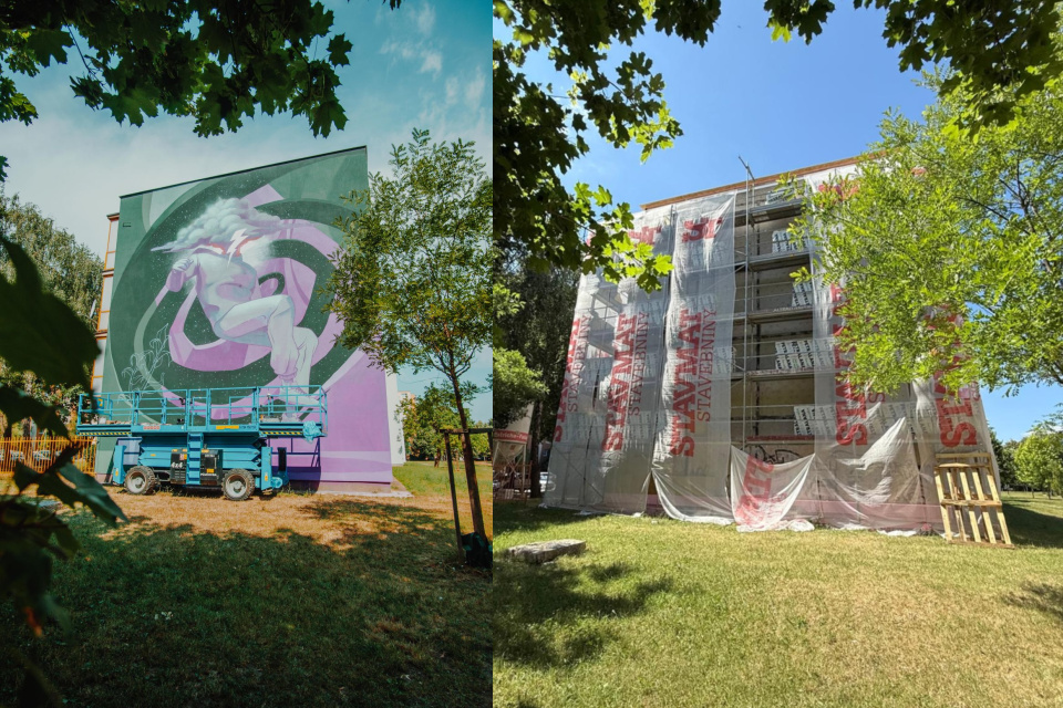 Panelák na Saleziánskej ulici zdobilo street artové dielo. Dnes je už minulosťou | Foto: Pavol Matava, Michaela Martišíková, Trnavské rádio