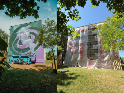 Panelák na Saleziánskej ulici zdobilo street artové dielo. Dnes je už minulosťou | Foto: Pavol Matava, Michaela Martišíková, Trnavské rádio
