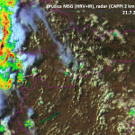 Príchod búrok. | Zdroj: Slovenský hydrometeorologický ústav (SHMÚ)
