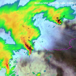 Búrková línia smerujúca na Slovensko. | Zdroj: SHMÚ
