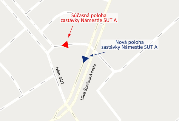 Zastávka Námestie SUT A bude pri hlavnej ceste. | Foto: Trnava