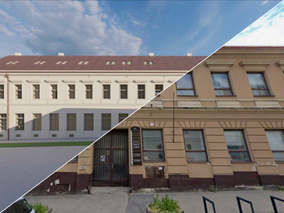 Vizualizácia novej budovy a aktuálny stav. | Reprofoto: Trnavské, Zdroj: Plánuj mesto, Google Street View