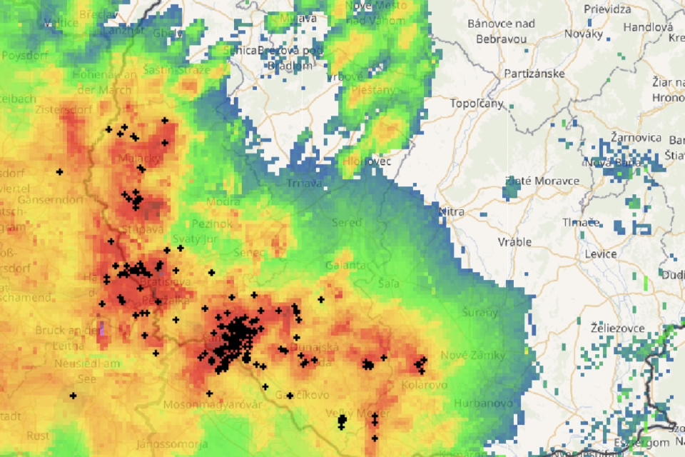 Aktuálny pohľad na radar. | Zdroj: SHMÚ