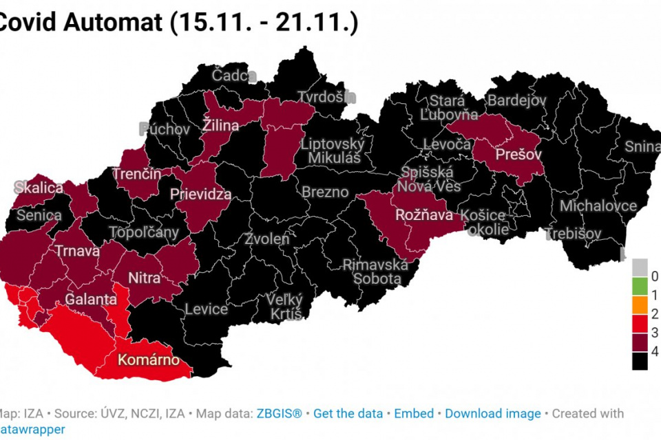 Mapa COVID-semaforu | Zdroj: NCZI