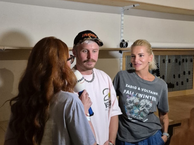 Dara Rolins a Alan Murin pred mikrofónom Trnavského rádia I Zdroj: Tomáš Čapák,  Trnavské rádio