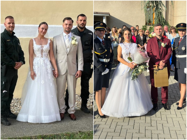 Sobáš so svojimi ženíchmi mali policajtky Lilla a Monika. | Foto: PZSR