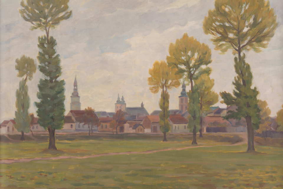Štefan Polkoráb – Trnava v jeseni, z roku 1929. | Zdroj: SNG
