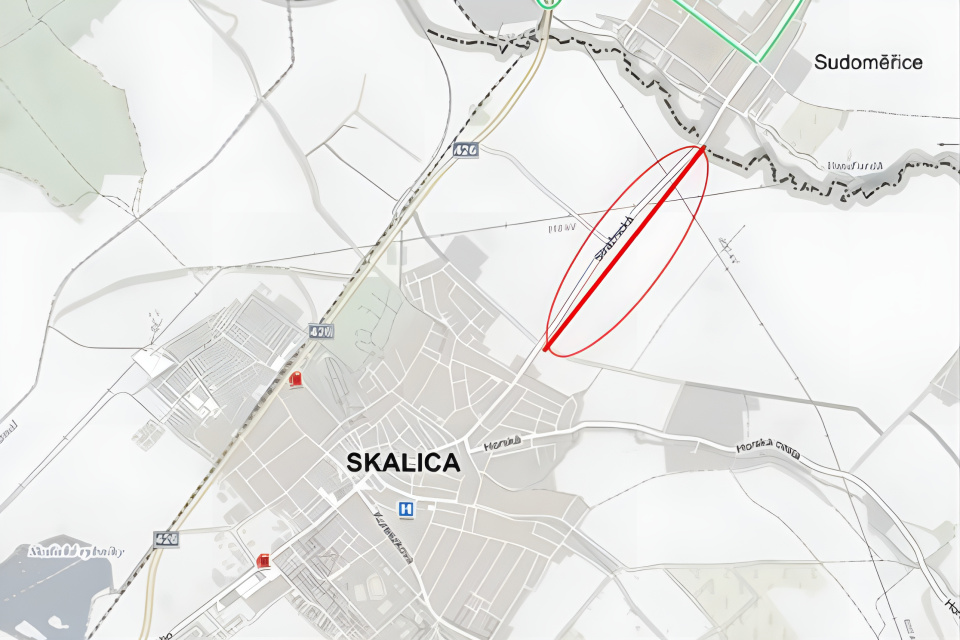 Miesto, kde by mala cyklotrasa vzniknúť | Zdroj: Mesto Skalica