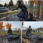 Pamätník zachvátili plamene včera večer | Foto: Trnava moje mesto, Michal Téglaš 