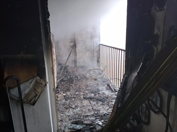 Horí v jednom z bytov v Senici | Zdroj: Hasičský a záchranný zbor - Trnavský kraj