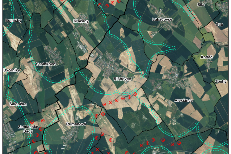 Mapa zasiahutého územia I Zdroj: Informačný portál MŽP SR  