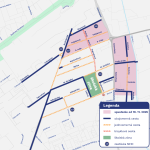 Na mapke sú vyznačené oblasti, v ktorých stredu nastane nová organizácia dopravy | Zdroj: mesto Trnava