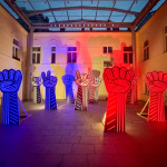 Audiovizuálna inštalácia Revolucionár od  slovenského umelca Matúša Maťátka v KCT. | Foto: Dušan Vančo