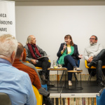 Na snímke autorka Simona Jurčová, vydavateľ Miloš Prekop (vpravo) a riaditeľ Knižnice J. Fándlyho Pavol Tomašovič. | Foto: Barbora Jurčová