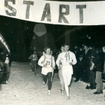 Historická fotografia tradičného Silvestrovského behu v Piešťanoch.