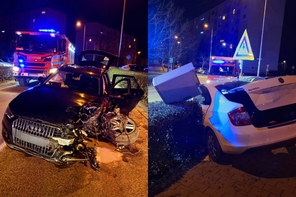 Čierne Audi malo vraziť do bielej Škody Rapid. | Foto: HaZZ