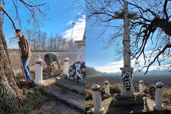 Pamätný kríž Bitky pri Trnave je na vjazde do mesta od Hrnčiaroviec nad Parnou. | Foto: KVH Západ