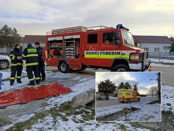 Ako došlo k nehode a aké sú jej následky, zverejnené nebolo. | Foto: Dobrovolný hasičský zbor obce Pobedim