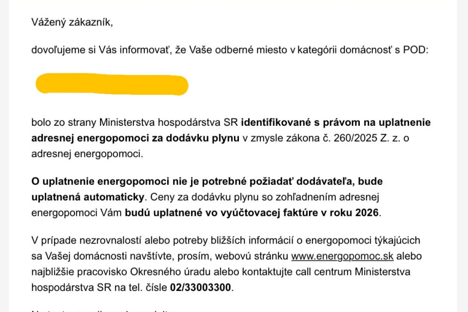 Energopomoc oznamujú aj prostredníctvom e-mailu | Zdroj: Zuzana Benková, Trnavské rádio