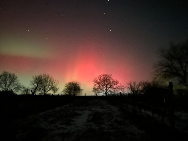 Polárna žiara v Trnavskom kraji | Zdroj: Hvezdáreň a planetárium M. R. Štefánika v Hlohovci