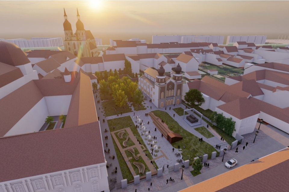 Vizualizácia parčíka pri synagóge | Zdroj: Mesto Trnava