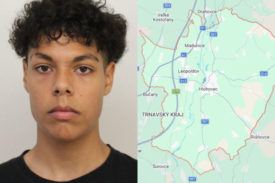 Videli ste ho? Kontaktujte prosím políciu. | Foto: Záchranný systém Slovensko, Maps Google