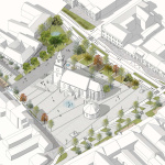 Výherný návrh obnoveného námestia z roku 2020 | Zdroj: mesto Hlohovec