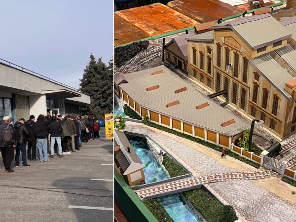 Nápor pri vstupe a model s trnavským cukrovarom. | Foto: Trnavské