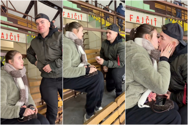 To bol Valentín: Slečna sa netajila prekvapením a ani dojatím. | Foto: Dukla Senica