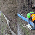 Zábrany vytvorené na ceste medzi Hradišťom pod Vrátnom a Brezovou pod Bradlom | Zdroj: Správa CHKO Záhorie