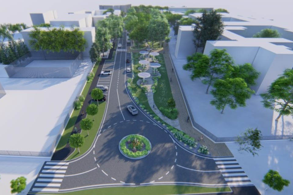 Nový kruhový objazd pribudne až na konci septembra. | Zdroj: Mesto Dunajská Streda