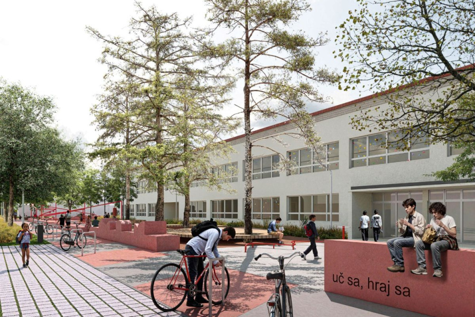 Vizualizácia priestoru pri ZŠ Maxima Gorkého I Zdroj: Mesto Trnava