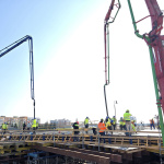 Betonáž hlavnej nosnej konštrukcie mosta | Zdroj: Mesto Sereď