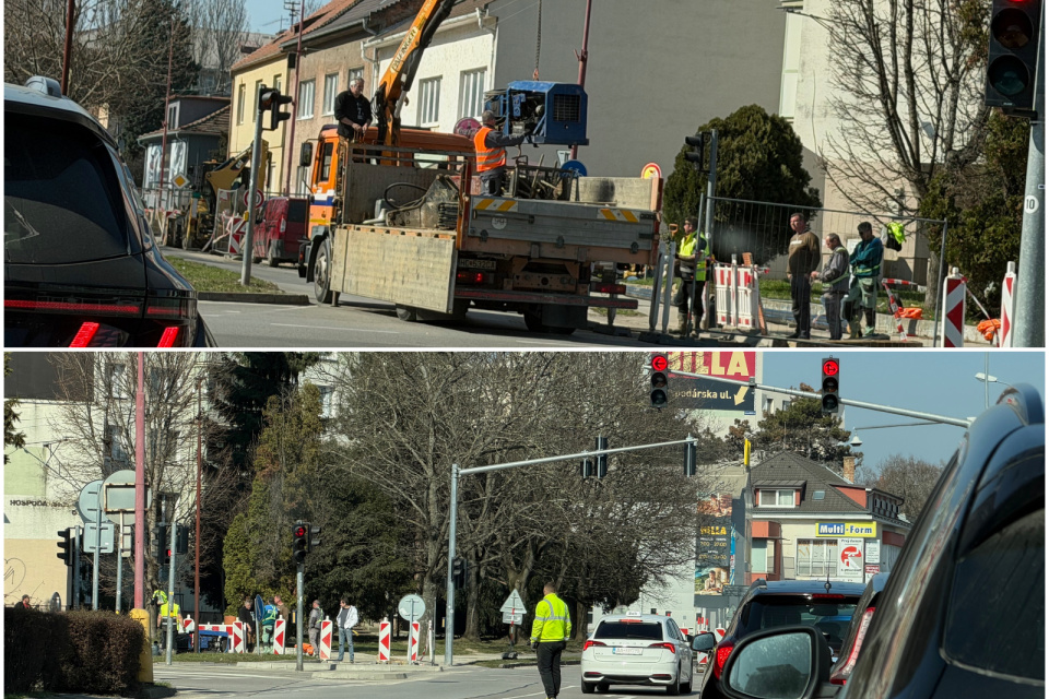 Na mieste sú zápchy aké bývajú v pracovné dni. | Foto: Trnavské