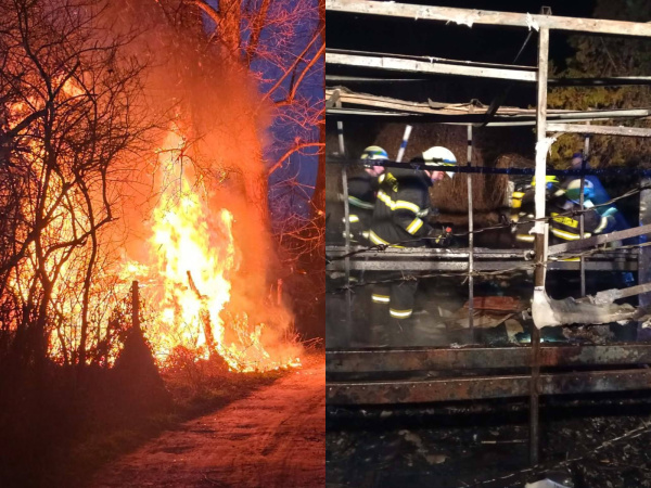  Plamene šľahali vysoko, chatka zhorela do tla. | Foto: DHZ Leopoldov