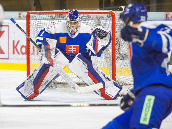 Zásah si v prvom zápase pripísal aj brankár Jakub Husár. Dva góly dal Max Melicherík. | Foto: SZĽH