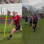 Autorka víťazného gólu a ďakovanie fanúšikom po zápase. | Foto: FC Spartak Trnava Women