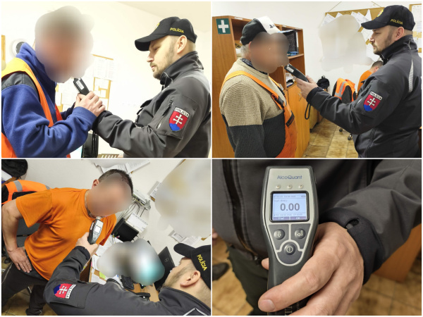  Policajti počas kontrol nezistili požitie alkoholu ani u jedného z kontrolovaných zamestnancov. | Foto: PZSR