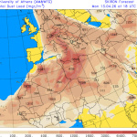 Zaťaženie saharským prachom | Zdroj: SKIRON, imeteo.sk
