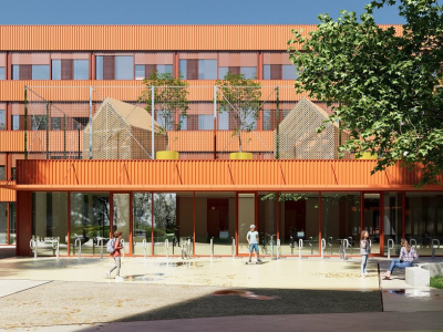 Nová vizualizácia fasády školy | Zdroj: Archinfo