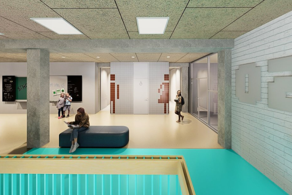 Chodba v budove školy | Zdroj: Archinfo