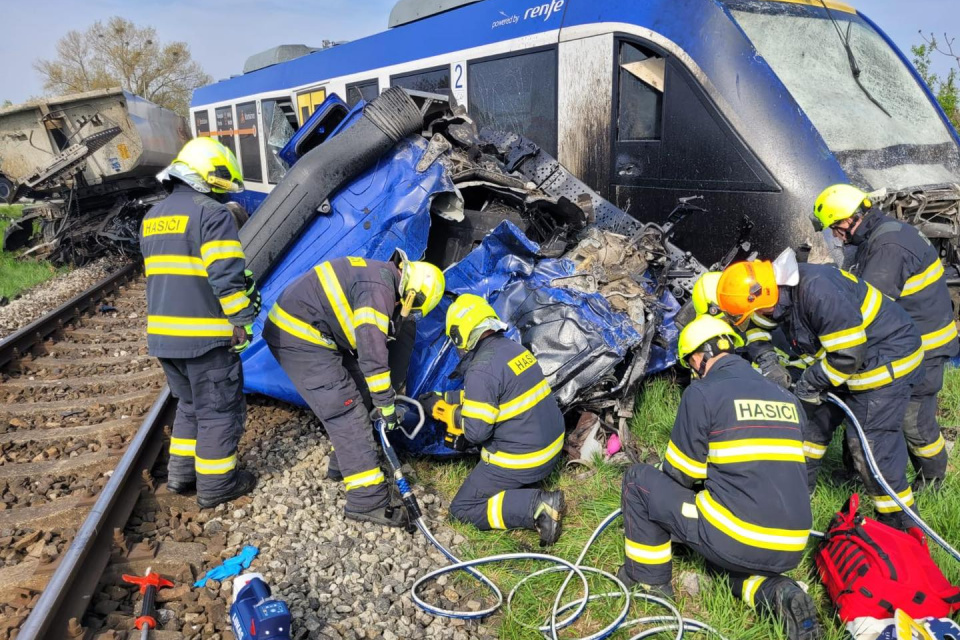 Nehoda vlaku v Dunajskej Strede | Zdroj: Hasičský a záchranný zbor﻿