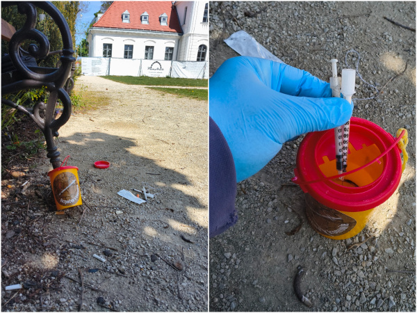 Pozostatky zrejme po narkomanoch boli na mieste, kde sa hrali deti. | Foto: Pavol Vančo