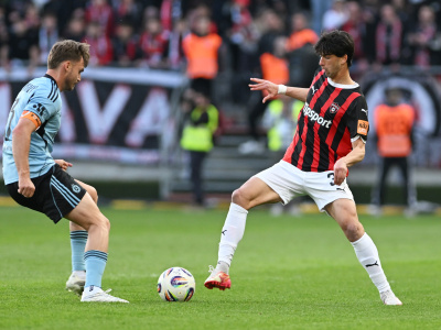 V Trnave sa odohral zápas 7. kola nadstavbovej časti v skupine o titul medzi FC Spartak Trnava a ŠK Slovan Bratislava | TASR/ Lukáš Grinaj
