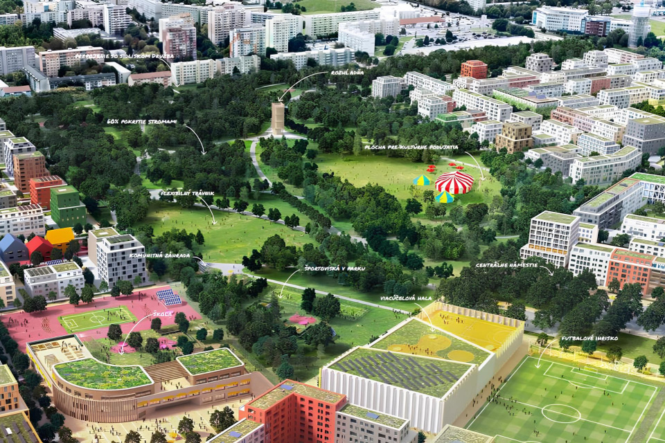 Centrálny park a systém zelene | Zdroj: Mesto Trnava / Mandaworks