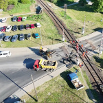 Úsekom nejazdia ani vlaky, suplujú ich autobusy. | Foto: Hasiči Hlohovec