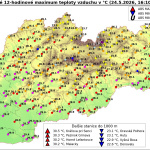 Mapa teplôt. | Zdroj: SHMÚ