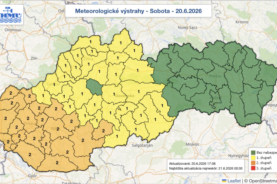 Výstrahy SHMÚ- | Zdroj: SHMÚ