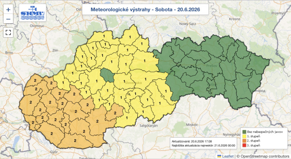 Výstrahy SHMÚ- | Zdroj: SHMÚ