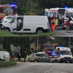 Zrazili sa dve autá. | Foto: Lucia Klbikova, Dopravný servis Okres Hlohovec a okolie
